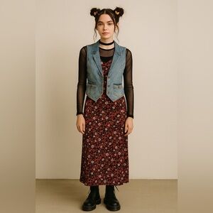 Y2K‎ Vintage Impressions Pink Reversible Floral Dress